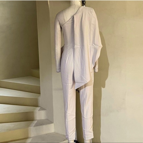 NEW SEASON gorgeous Lavish Alice One shoulder cape jumpsuit in champagne - Picture 5 of 7